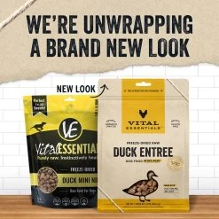 Vital Essentials Freeze Dried Mini Nibblets Dog Entree -Pet Dog Supplies 8009 VE Dog FD DuckMiniNibs 14oz 23v.2