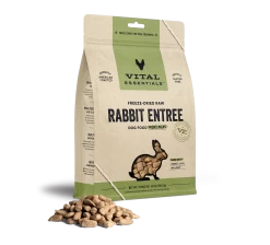Vital Essentials Freeze Dried Mini Nibblets Dog Entree -Pet Dog Supplies 8012ProductDetailPage Dog FreezeDriedEntree MiniNibs Rabbit 14oz Hero