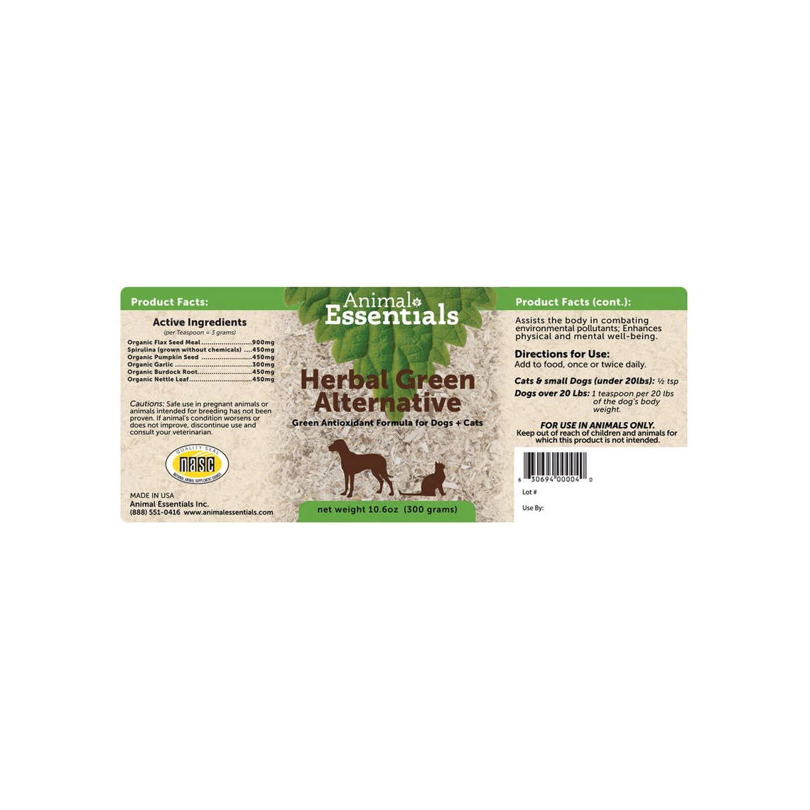 Animal Essentials Herbal Green Alternative Antioxidant Powder For Dogs & Cats 2 Animal Essentials Herbal Green Alternative Antioxidant Powder For Dogs & Cats - Image 2