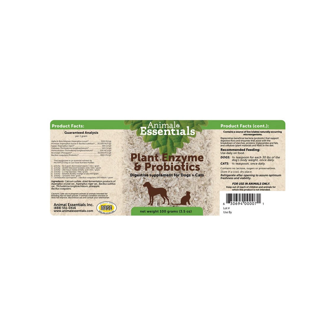 Animal Essentials Plant Enzymes & Probiotics Digestive Powder For Dogs & Cats 2 Animal Essentials Plant Enzymes & Probiotics Digestive Powder For Dogs & Cats - Image 2