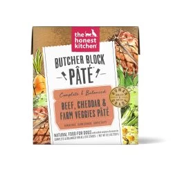 The Honest Kitchen Butcher Block Pate Dog Wet Food -Pet Dog Supplies ButcherBlockPateBeef Cheddar FarmVeggiesPate10.5ozCarton