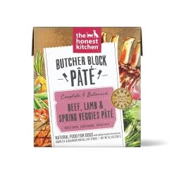 The Honest Kitchen Butcher Block Pate Dog Wet Food -Pet Dog Supplies ButcherBlockPateBeef Lamb SpringVeggiesPate10.5ozCarton