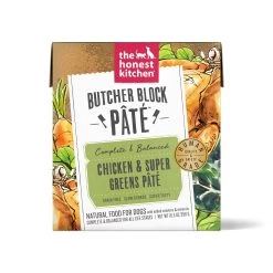 The Honest Kitchen Butcher Block Pate Dog Wet Food -Pet Dog Supplies ButcherBlockPateChicken SuperGreensPate10.5ozCarton