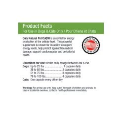 Only Natural Pet Ubiquinone CoQ10 Supplement For Dogs & Cats 12 Only Natural Pet Ubiquinone CoQ10 Supplement For Dogs & Cats -Pet Dog Supplies COQ10 Dosage