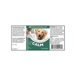 Only Natural Pet Calm Chinese Herbal Blend Anxiety Formula For Dogs & Cats -Pet Dog Supplies Calm Label