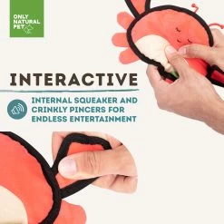 Only Natural Pet Sea Creatures Recycled Plush Dog Toys -Pet Dog Supplies ClaratheCrabSeaCreaturesPlushDogToyInteractive