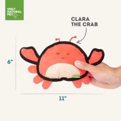 Only Natural Pet Sea Creatures Recycled Plush Dog Toys -Pet Dog Supplies ClaratheCrabSeaCreaturesPlushDogToySize
