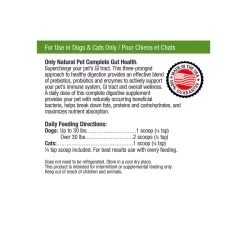 Only Natural Pet Complete Gut Health Complex Probiotics & Digestive Enzymes For Dogs & Cats -Pet Dog Supplies Complete Gut Health Ingredients Product Facts