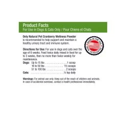 Only Natural Pet Cranberry Wellness Extract Supplement For Dogs & Cats -Pet Dog Supplies Cranberry Wellness Dosage