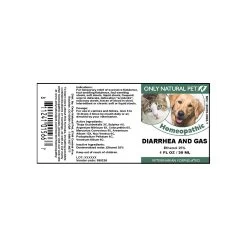 Only Natural Pet Diarrhea & Gas Homeopathic Remedy For Dogs & Cats -Pet Dog Supplies Diarrhea and Gas Homeopathic Label