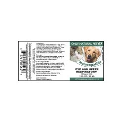 Only Natural Pet Eye & Upper Respiratory Homeopathic Remedy For Dogs & Cats -Pet Dog Supplies Eye Upper Respiratory Homeopathic Label