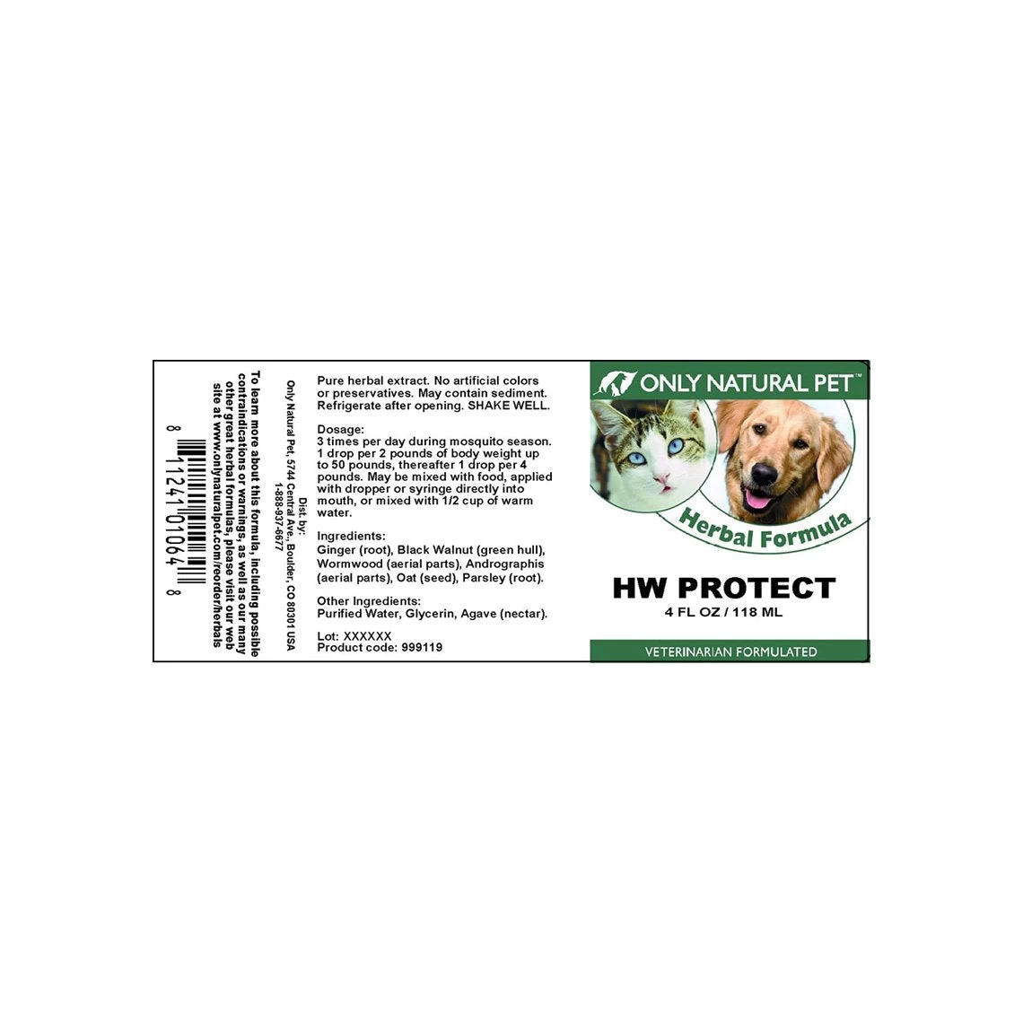 Only Natural Pet HW Protect Liquid Herbal Formula For Dogs & Cats 7 Only Natural Pet HW Protect Liquid Herbal Formula For Dogs & Cats - Image 7