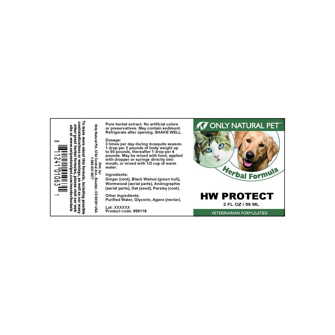 Only Natural Pet HW Protect Liquid Herbal Formula For Dogs & Cats 4 Only Natural Pet HW Protect Liquid Herbal Formula For Dogs & Cats - Image 4