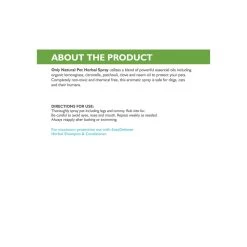 Only Natural Pet EasyDefense Herbal Essential Oil Flea & Tick Spray For Dogs & Cats -Pet Dog Supplies Herbal Flea Tick Spray Product Facts