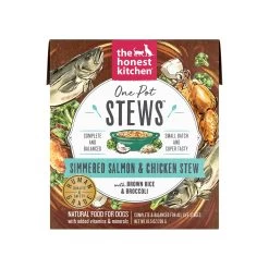 The Honest Kitchen One Pot Stew Dog Wet Food -Pet Dog Supplies OnePotStewSimmeredSalmon ChickenStewwithBroccoli BrownRice10.5ozCarton