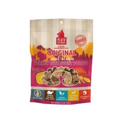 Plato Original Real Strips Meat Bars Soft Treats For Dogs -Pet Dog Supplies Plato Jerky TurkeyPotato Front
