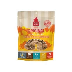 Plato Original Real Strips Meat Bars Soft Treats For Dogs -Pet Dog Supplies Plato Jerky TurkeyPumpkin Front