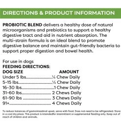Only Natural Pet Probiotic Blend -Pet Dog Supplies Probiotic Blend Soft Chews Directions Product Information