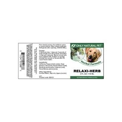 Only Natural Pet Relaxi-Herb Herbal Formula -Pet Dog Supplies Relaxi Herb 4 oz Label