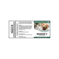 Only Natural Pet Rosehip C Herbal Formula -Pet Dog Supplies Rosehip C 2oz Label