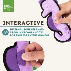 Only Natural Pet Sea Creatures Recycled Plush Dog Toys -Pet Dog Supplies SedgwicktheSeahorseSeaCreaturesPlushDogToyInteractive