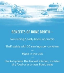 The Honest Kitchen Bone Broth Liquid Dog & Cat Treat -Pet Dog Supplies THK BoneBroth Turkey Info