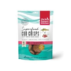 The Honest Kitchen Superfood Crisps Cod Fish Treats For Dogs -Pet Dog Supplies THK SuperfoodCrisps CodStrawberry Front