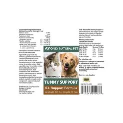 Only Natural Pet Tummy Support Upset Stomach Remedy For Dogs & Cats -Pet Dog Supplies Tummy Relief Label