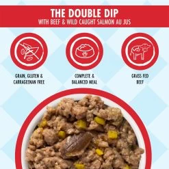 Weruva Dogs In The Kitchen Wet Dog Food -Pet Dog Supplies WeruvaDogsintheKitchenWetDogFoodTheDoubleDipwithBeef WildCaughtSalmonAuJusInfographic