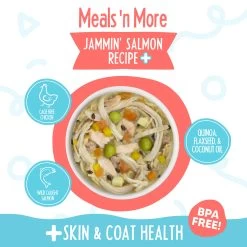 Weruva Meals 'n More Skin & Coat Wet Dog Food -Pet Dog Supplies WeruvaMeals nMoreSkin CoatWetDogFoodJammin SalmonInfographic