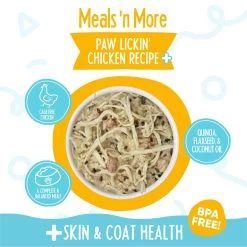 Weruva Meals 'n More Skin & Coat Wet Dog Food -Pet Dog Supplies WeruvaMeals nMoreSkin CoatWetDogFoodPawLickin ChickenInfographic