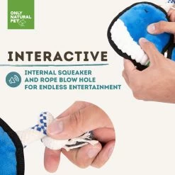 Only Natural Pet Sea Creatures Recycled Plush Dog Toys -Pet Dog Supplies WinstontheWhaleSeaCreaturesPlushDogToyInteractive