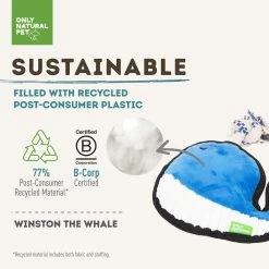 Only Natural Pet Sea Creatures Recycled Plush Dog Toys -Pet Dog Supplies WinstontheWhaleSeaCreaturesPlushDogToySustainable