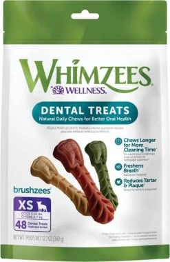 Whimzees Vegetarian Dental Chews For Dogs -Pet Dog Supplies brushzeesXS