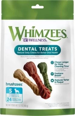 Whimzees Vegetarian Dental Chews For Dogs -Pet Dog Supplies brushzeessmall