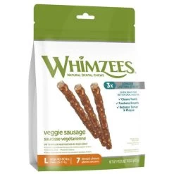 Whimzees Vegetarian Dental Chews For Dogs -Pet Dog Supplies whimzees veggie sausage dog treats large 7ct 58