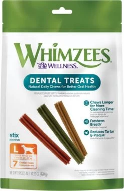 Whimzees Vegetarian Dental Chews For Dogs -Pet Dog Supplies whimzeesstickslarge