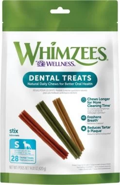 Whimzees Vegetarian Dental Chews For Dogs -Pet Dog Supplies whimzeesstickssmall